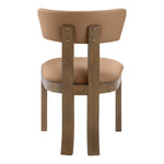 Lavrin Vegan Leather Upholstered Dining Side Chair in Cognac