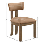 Lavrin Vegan Leather Upholstered Dining Side Chair in Cognac
