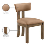 Lavrin Vegan Leather Upholstered Dining Side Chair in Cognac