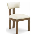 Lavrin Vegan Leather Upholstered Dining Side Chair in Cream