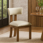 Lavrin Vegan Leather Upholstered Dining Side Chair in Cream