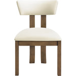 Lavrin Vegan Leather Upholstered Dining Side Chair in Cream