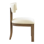 Lavrin Vegan Leather Upholstered Dining Side Chair in Cream