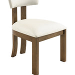 Lavrin Vegan Leather Upholstered Dining Side Chair in Cream