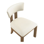 Lavrin Vegan Leather Upholstered Dining Side Chair in Cream
