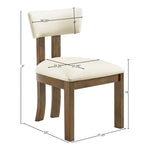 Lavrin Vegan Leather Upholstered Dining Side Chair in Cream