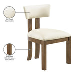 Lavrin Vegan Leather Upholstered Dining Side Chair in Cream