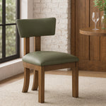 Lavrin Vegan Leather Upholstered Dining Side Chair in Olive