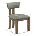 Lavrin Vegan Leather Upholstered Dining Side Chair in Olive