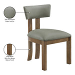 Lavrin Vegan Leather Upholstered Dining Side Chair in Olive