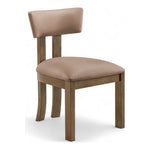 Lavrin Vegan Leather Upholstered Dining Side Chair in Tan