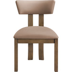 Lavrin Vegan Leather Upholstered Dining Side Chair in Tan