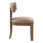Lavrin Vegan Leather Upholstered Dining Side Chair in Tan
