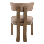 Lavrin Vegan Leather Upholstered Dining Side Chair in Tan
