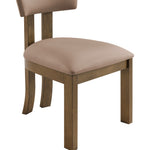 Lavrin Vegan Leather Upholstered Dining Side Chair in Tan