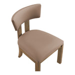 Lavrin Vegan Leather Upholstered Dining Side Chair in Tan