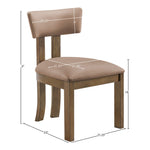Lavrin Vegan Leather Upholstered Dining Side Chair in Tan