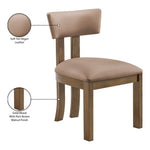 Lavrin Vegan Leather Upholstered Dining Side Chair in Tan