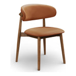 Leesa Vegan Leather Upholstered Dining Chair in Tan