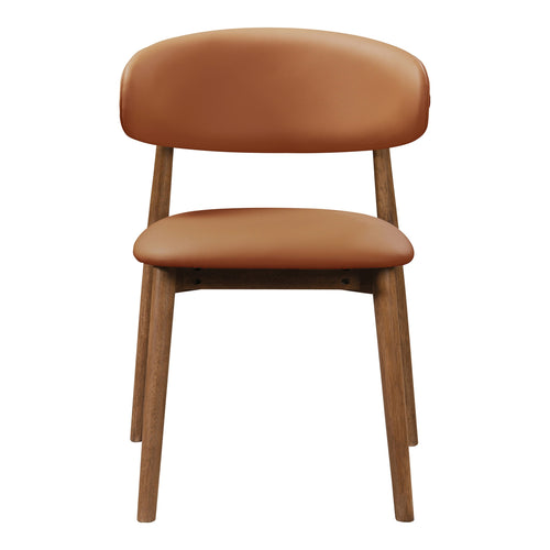 Leesa Vegan Leather Upholstered Dining Chair in Tan