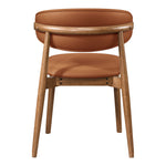 Leesa Vegan Leather Upholstered Dining Chair in Tan