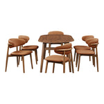 Leesa Vegan Leather Upholstered Dining Chair in Tan