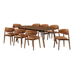 Leesa Vegan Leather Upholstered Dining Chair in Tan