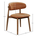 Leesa Vegan Leather Upholstered Dining Chair in Tan