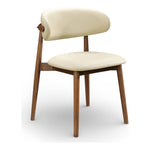 Leesa Vegan Leather Upholstered Dining Chair in Cream