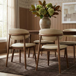 Leesa Vegan Leather Upholstered Dining Chair in Cream