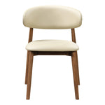Leesa Vegan Leather Upholstered Dining Chair in Cream