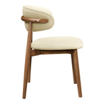 Leesa Vegan Leather Upholstered Dining Chair in Cream