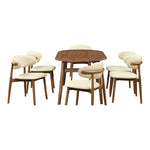 Leesa Vegan Leather Upholstered Dining Chair in Cream