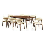 Leesa Vegan Leather Upholstered Dining Chair in Cream