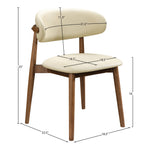 Leesa Vegan Leather Upholstered Dining Chair in Cream