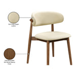 Leesa Vegan Leather Upholstered Dining Chair in Cream