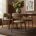 Leesa Vegan Leather Upholstered Dining Chair in Khaki