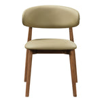Leesa Vegan Leather Upholstered Dining Chair in Khaki
