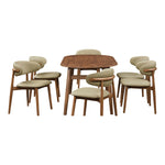 Leesa Vegan Leather Upholstered Dining Chair in Khaki