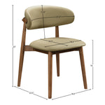 Leesa Vegan Leather Upholstered Dining Chair in Khaki
