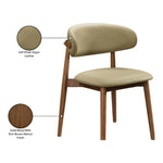 Leesa Vegan Leather Upholstered Dining Chair in Khaki