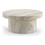 Legatto Travertine Finish Concrete Indoor / Outdoor Coffee Table in Natural