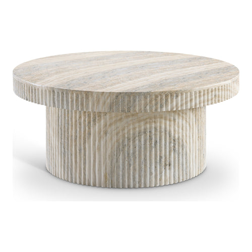 Legatto Travertine Finish Concrete Indoor / Outdoor Coffee Table in Natural