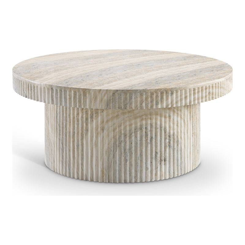 Legatto Travertine Finish Concrete Indoor / Outdoor Coffee Table in Natural