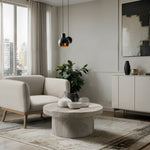 Legatto Travertine Finish Concrete Indoor / Outdoor Coffee Table in Natural