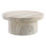 Legatto Travertine Finish Concrete Indoor / Outdoor Coffee Table in Natural