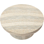 Legatto Travertine Finish Concrete Indoor / Outdoor Coffee Table in Natural