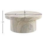 Legatto Travertine Finish Concrete Indoor / Outdoor Coffee Table in Natural