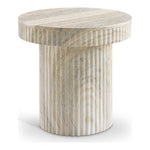Legatto Travertine Finish Concrete Indoor / Outdoor End Table in Natural