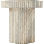 Legatto Travertine Finish Concrete Indoor / Outdoor End Table in Natural